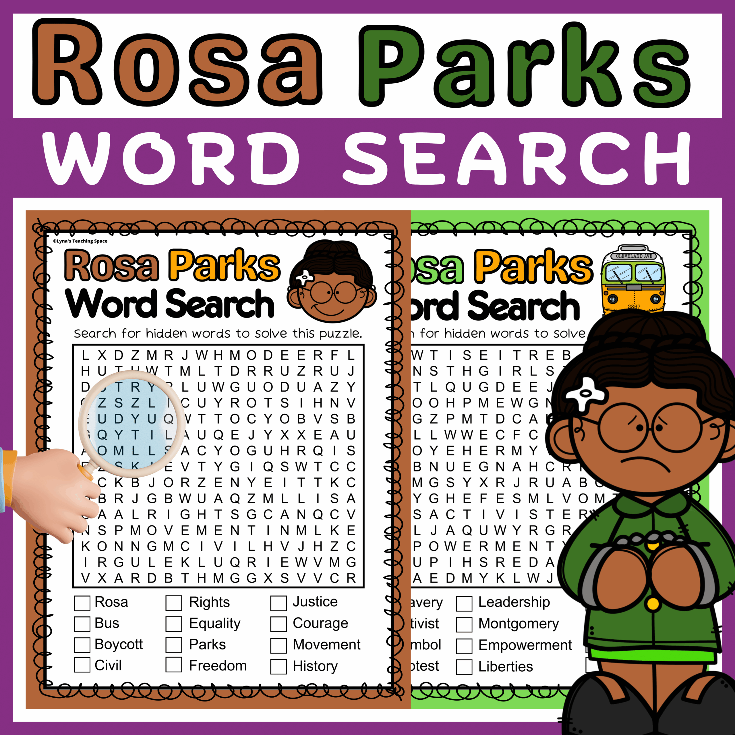 Rosa Parks Word Search Puzzle Worksheet Activity No Prep Made By Teachers Rosa Parks Word Search Puzzle Worksheet Activity No Prep Made By Teachers