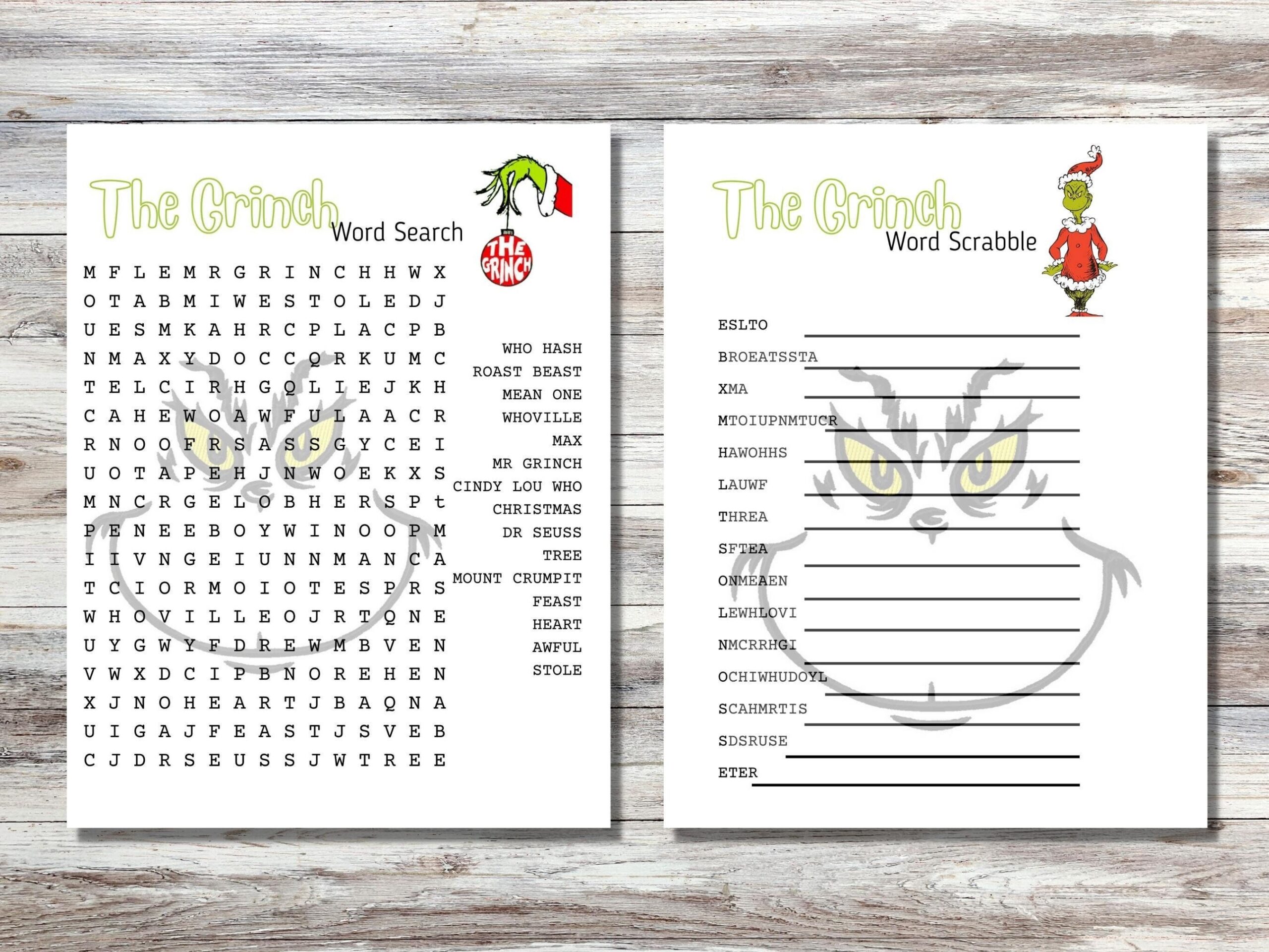 Set Of 2 The Grinch Word Games Word Search And Scrabble Printable Game digital Download Etsy UK Set Of 2 The Grinch Word Games Word Search And Scrabble Printable Game digital Download Etsy UK