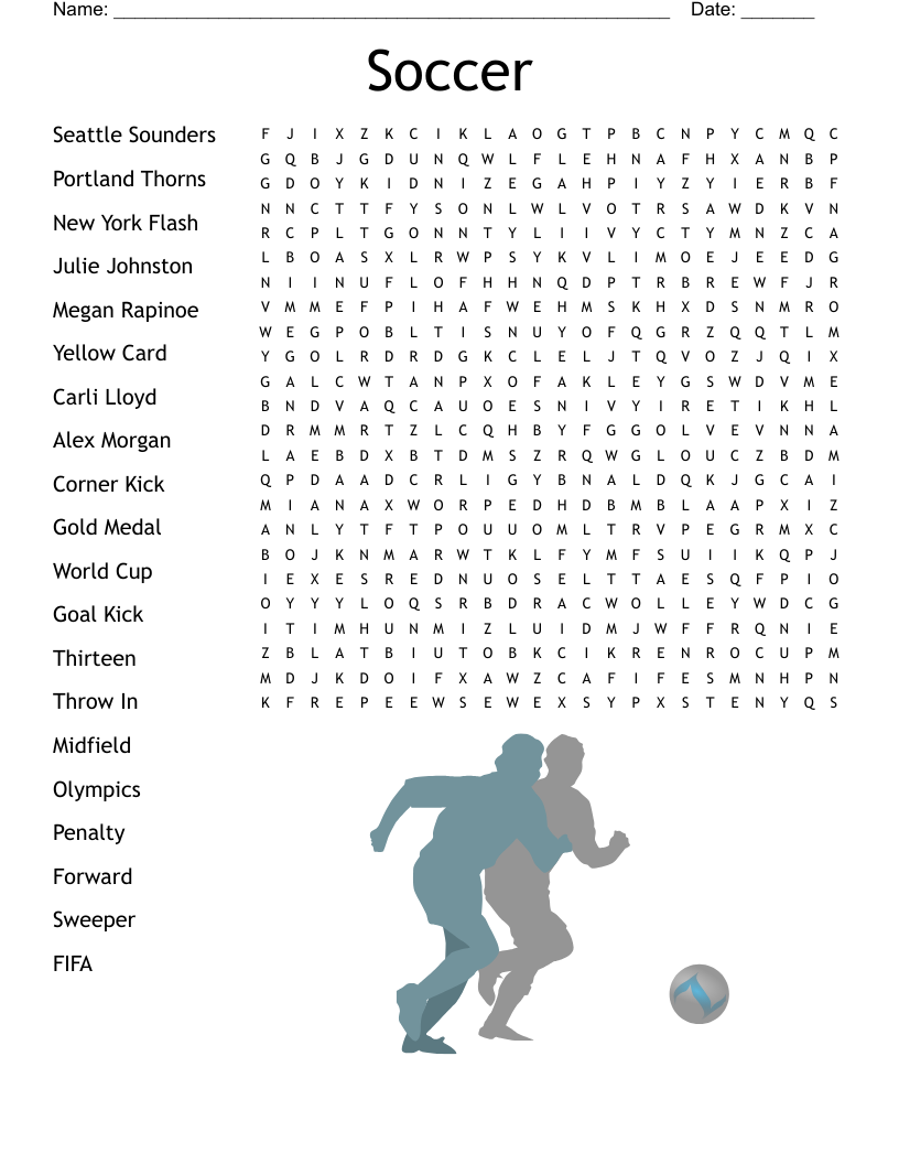 Soccer Word Search WordMint Soccer Word Search WordMint