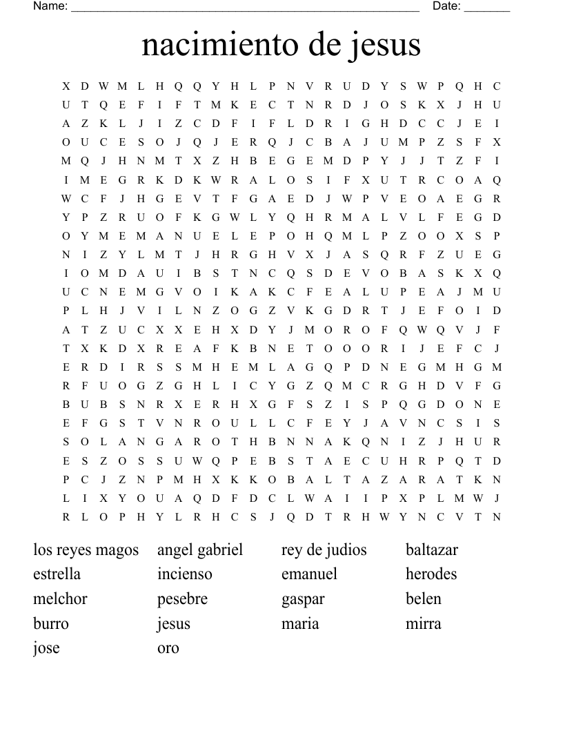 Spanish Christmas Word Search Printable Spanish Christmas Word Search Printable