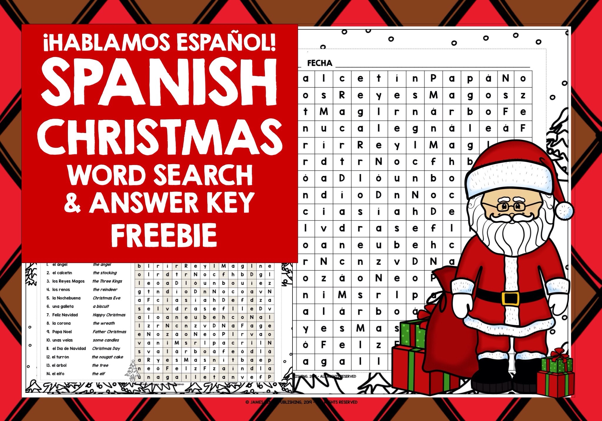 Free Printable Spanish Christmas Word Search