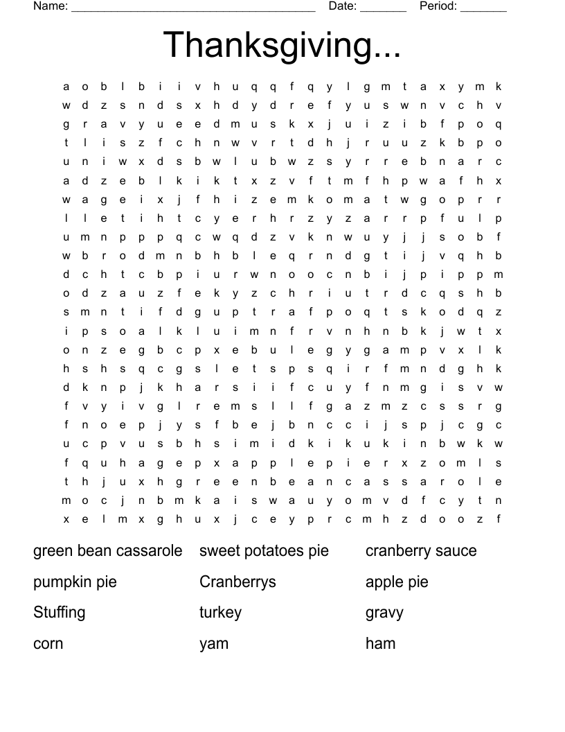Spanish Thanksgiving Word Search Printable Spanish Thanksgiving Word Search Printable