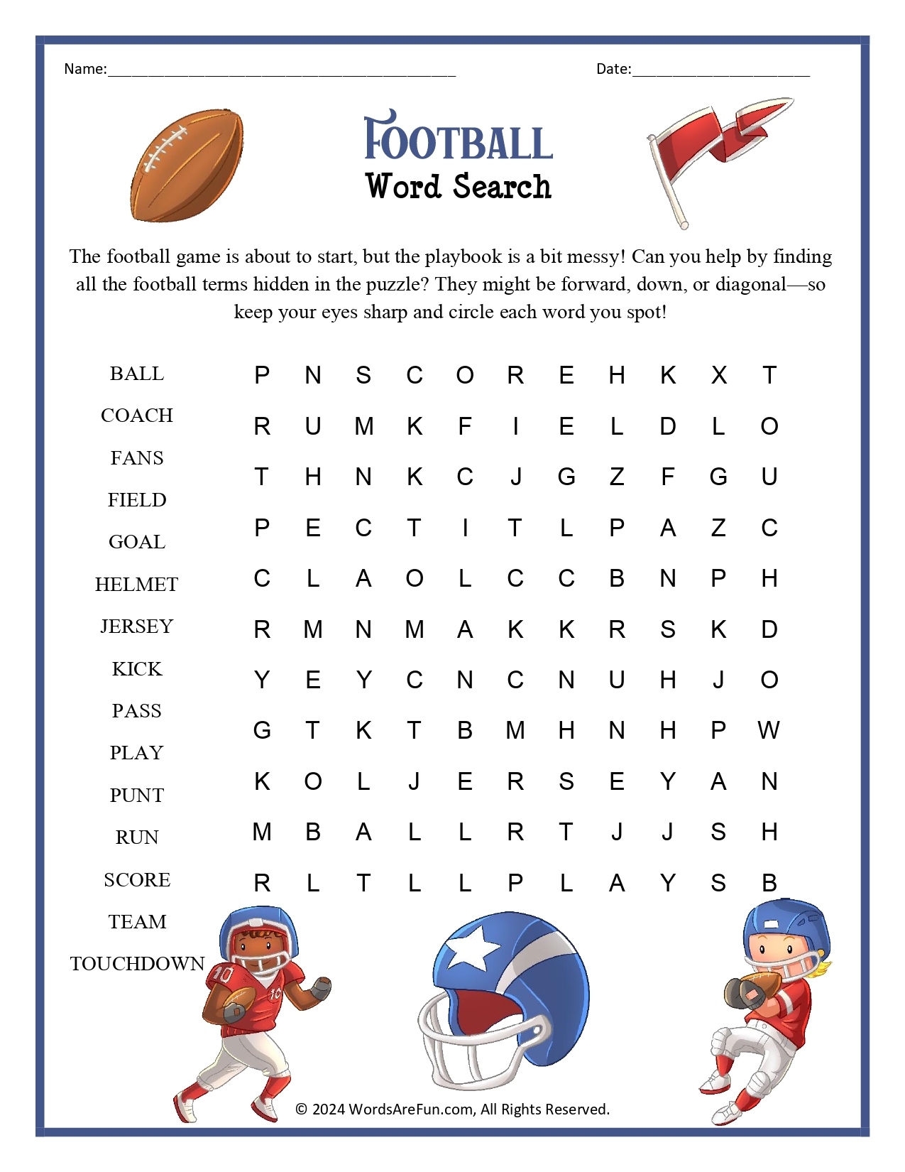 Sports Word Searches Sports Word Searches