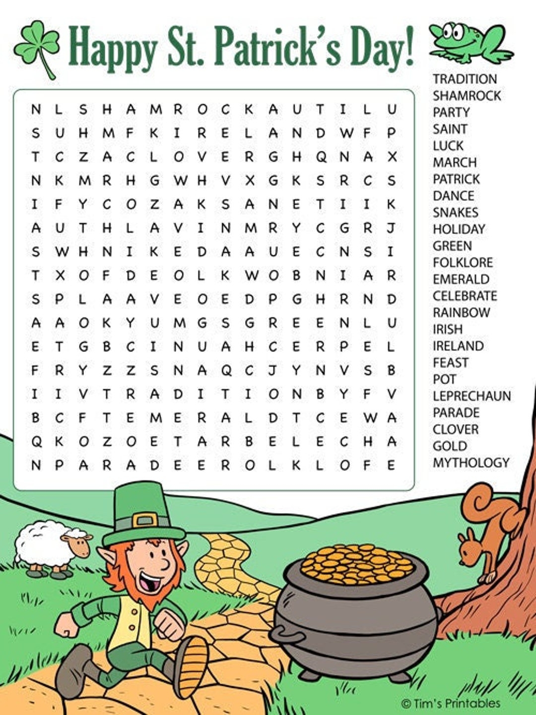 St Patrick s Day Word Search Etsy St Patrick s Day Word Search Etsy