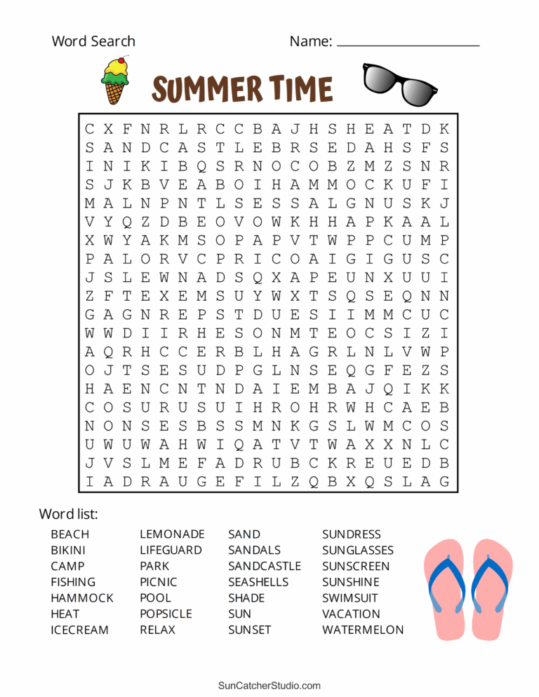 Summer Word Search Free Printable Puzzles Free Printables Monograms Design Tools Patterns U0026 DIY Projects