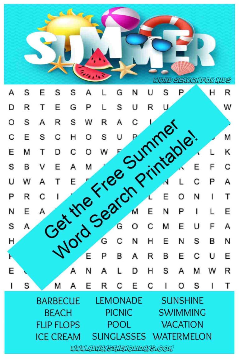 Summer Word Search Printable Free Word Search U0026 Answer Key