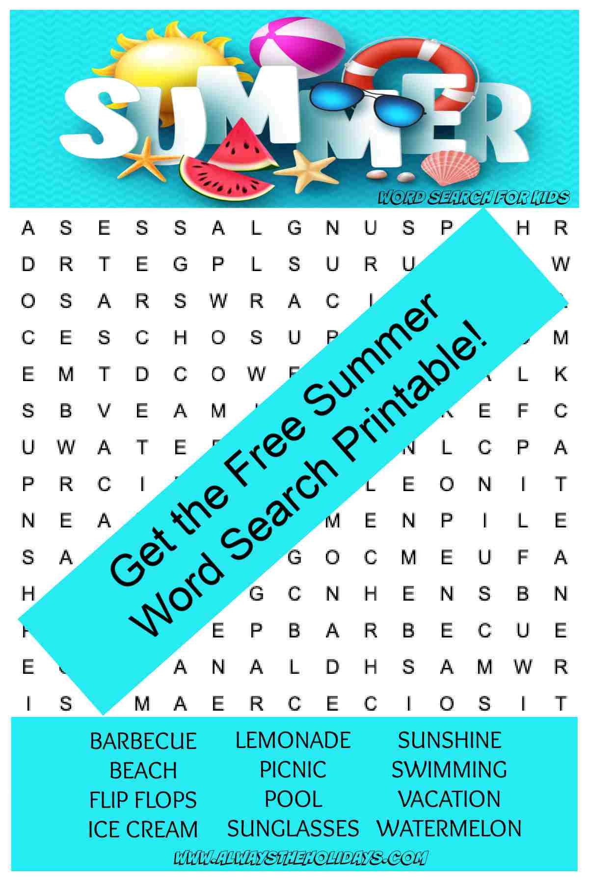 Free Word Search Printable Summer Free Word Search Printable Summer