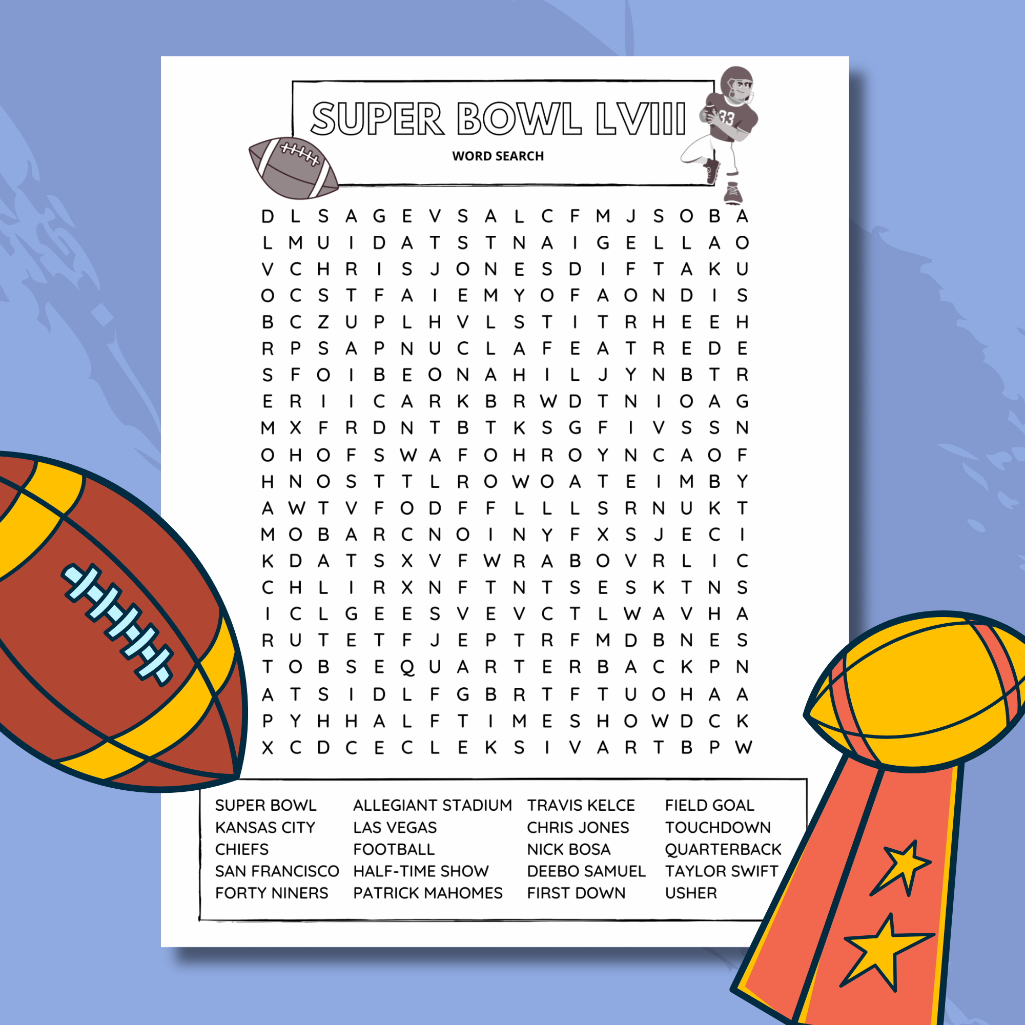Printable Super Bowl Word Search Printable Super Bowl Word Search