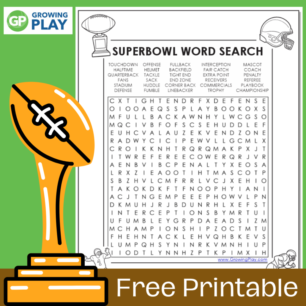 Superbowl Word Search Free Printable Growing Play Superbowl Word Search Free Printable Growing Play