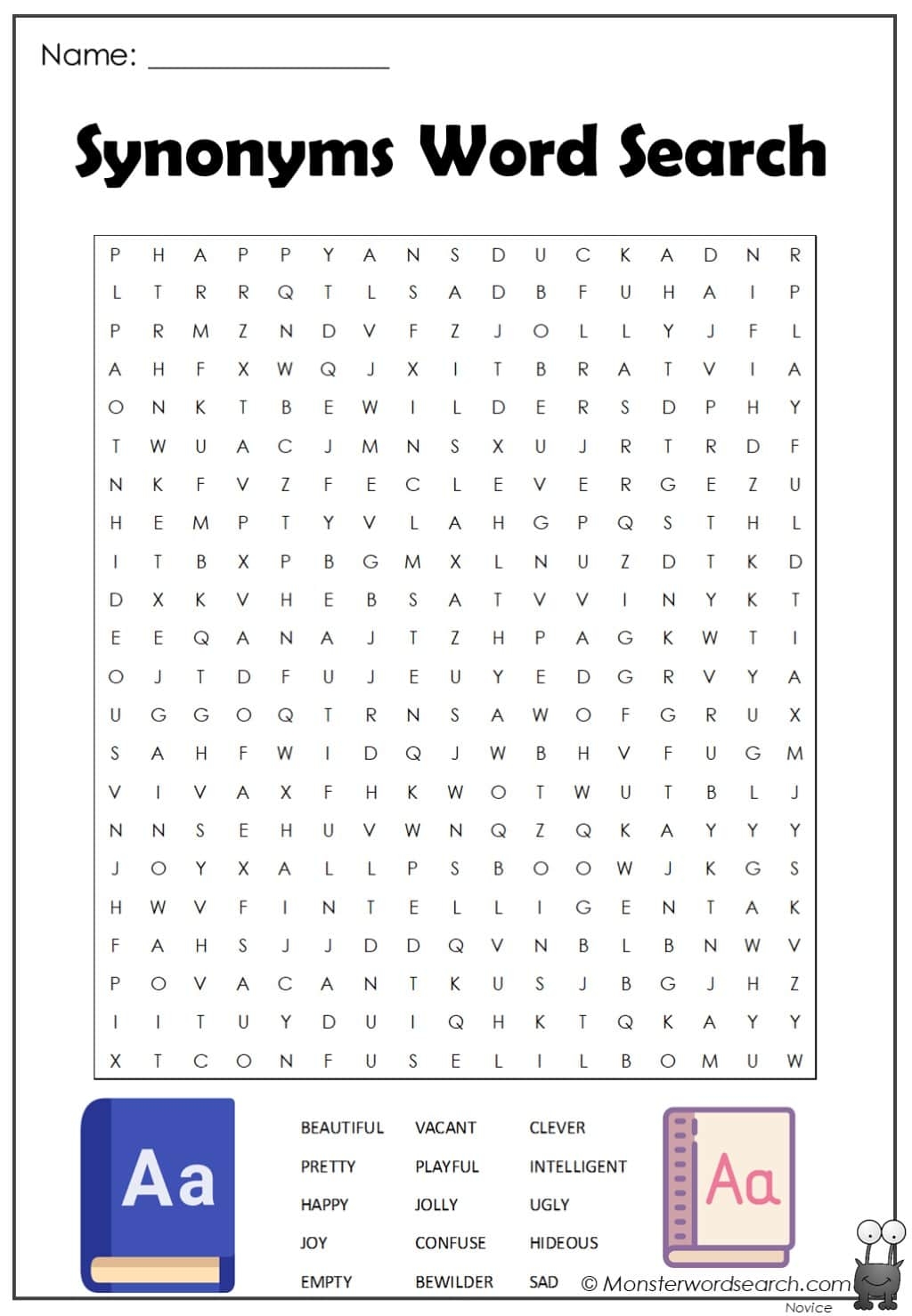 Synonyms Word Search Monster Word Search Synonyms Word Search Monster Word Search