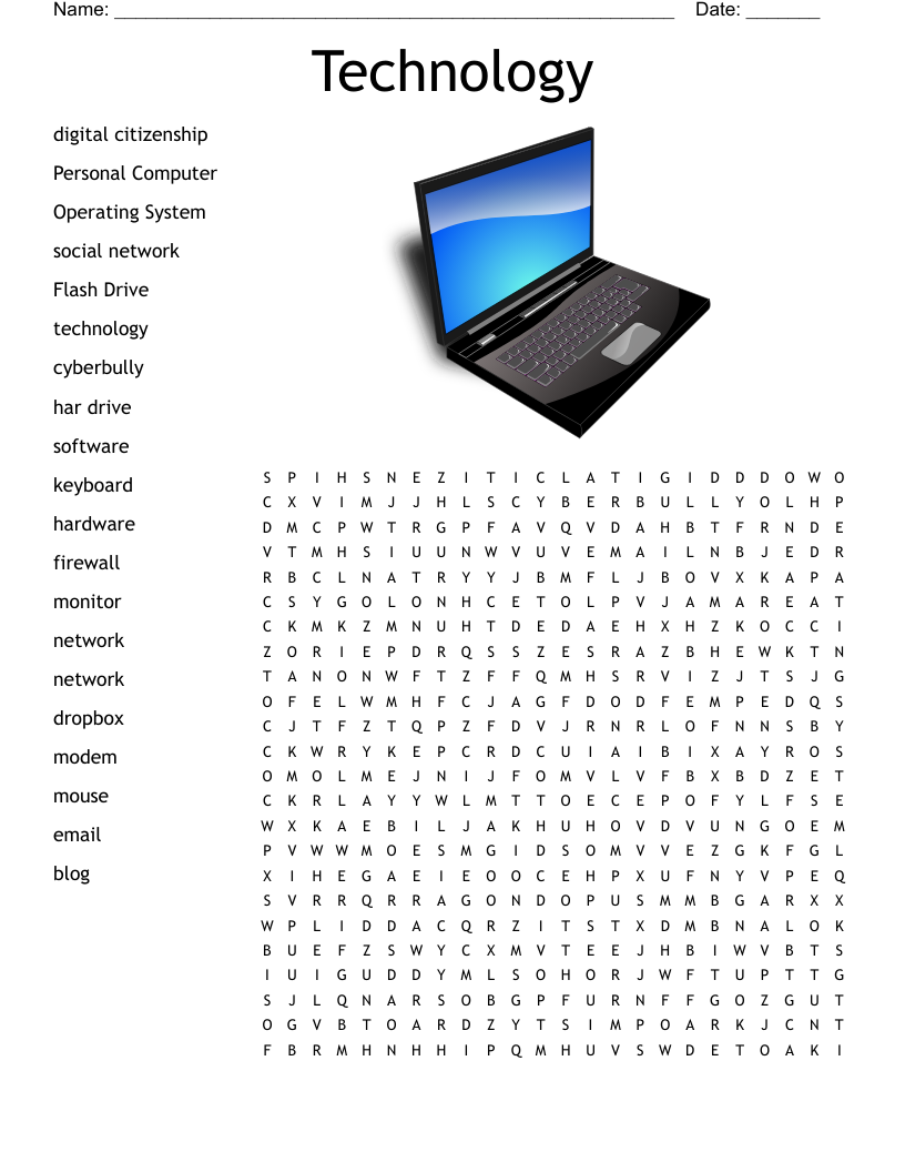 Technology Word Search WordMint Technology Word Search WordMint