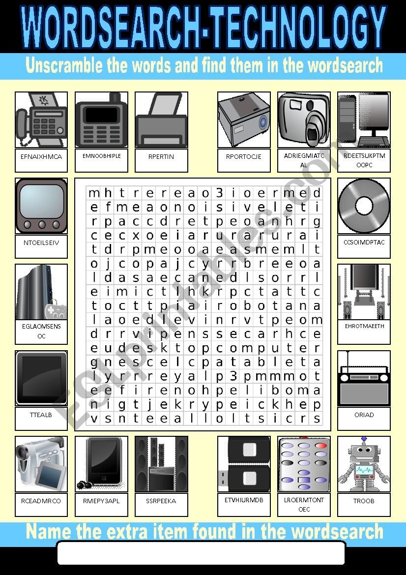 Technology Word Search Free Printable Technology Word Search Free Printable