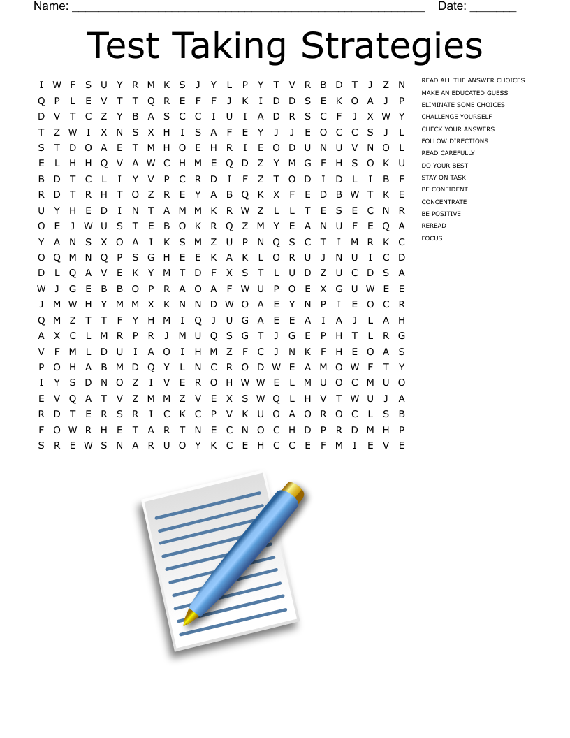Test Taking Strategies Word Search WordMint Test Taking Strategies Word Search WordMint