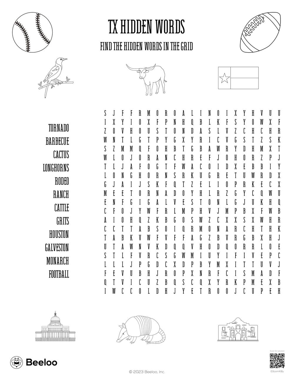 Texas History Word Search Printable Texas History Word Search Printable