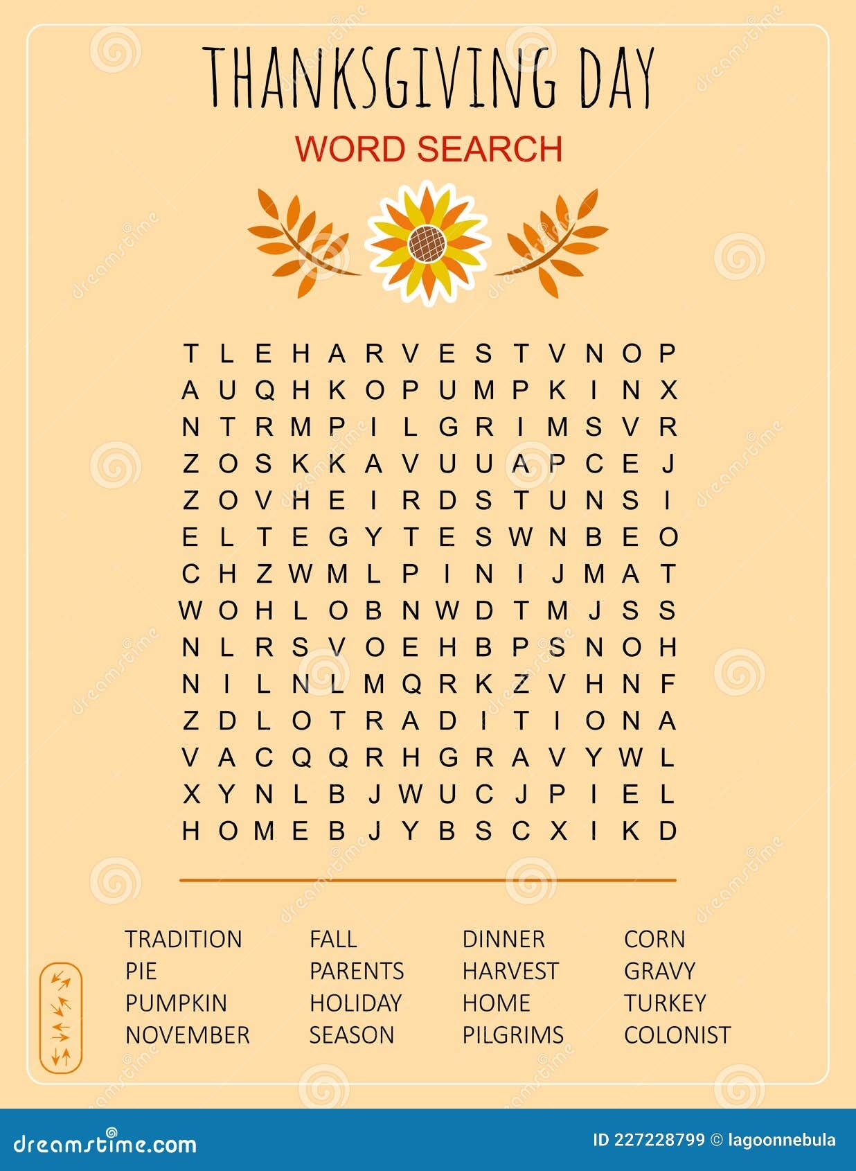 Thanksgiving Word Search Puzzle Printable Thanksgiving Word Search Puzzle Printable