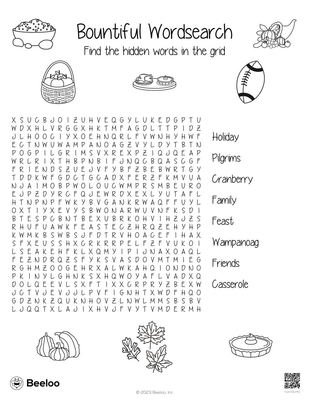 Thanksgiving themed Word Searches Beeloo Printable Crafts And Thanksgiving themed Word Searches Beeloo Printable Crafts And