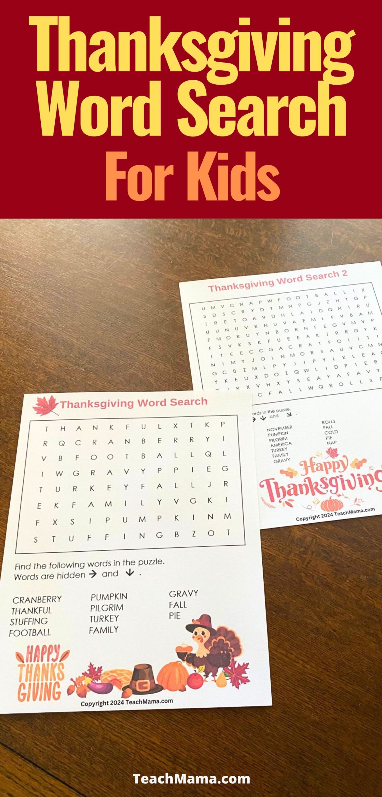 Thanksgiving Word Search Free Download Teach Mama