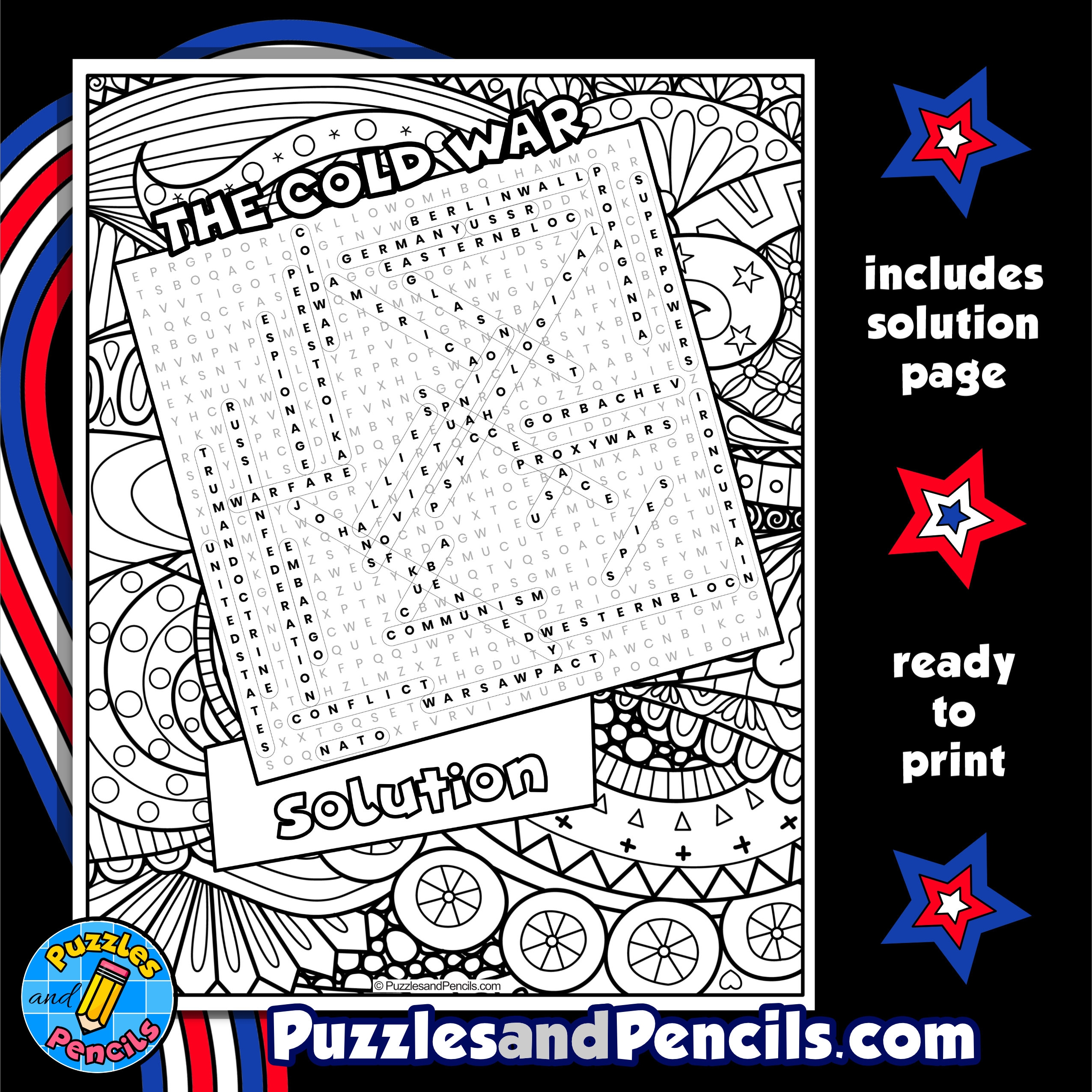 Cold War Word Search Printable