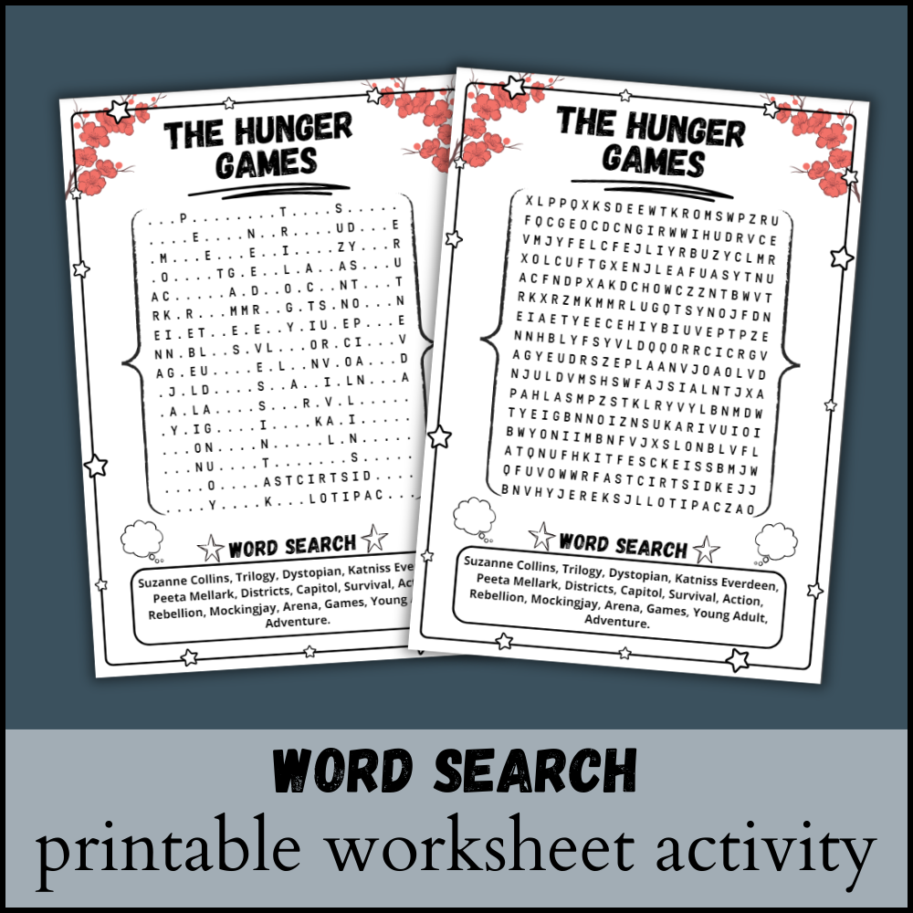 Hunger Games Word Search Printable Hunger Games Word Search Printable