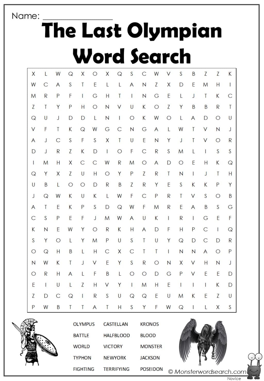 The Last Olympian Word Search Monster Word Search The Last Olympian Word Search Monster Word Search