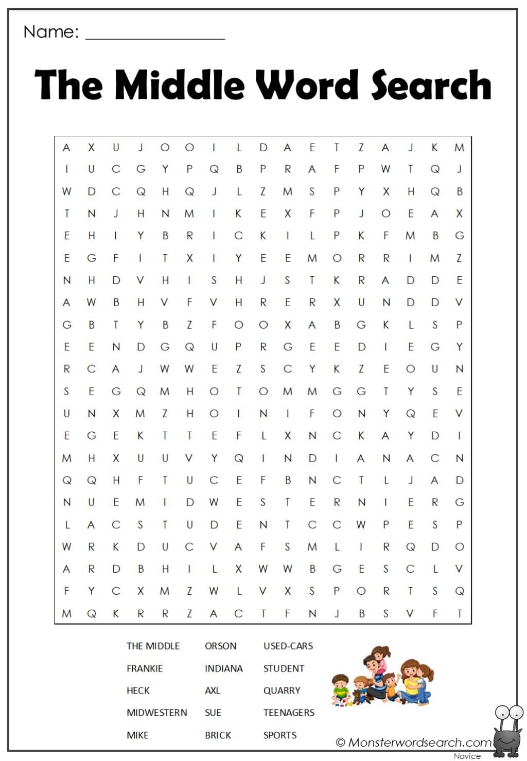 The Middle Word Search Monster Word Search The Middle Word Search Monster Word Search