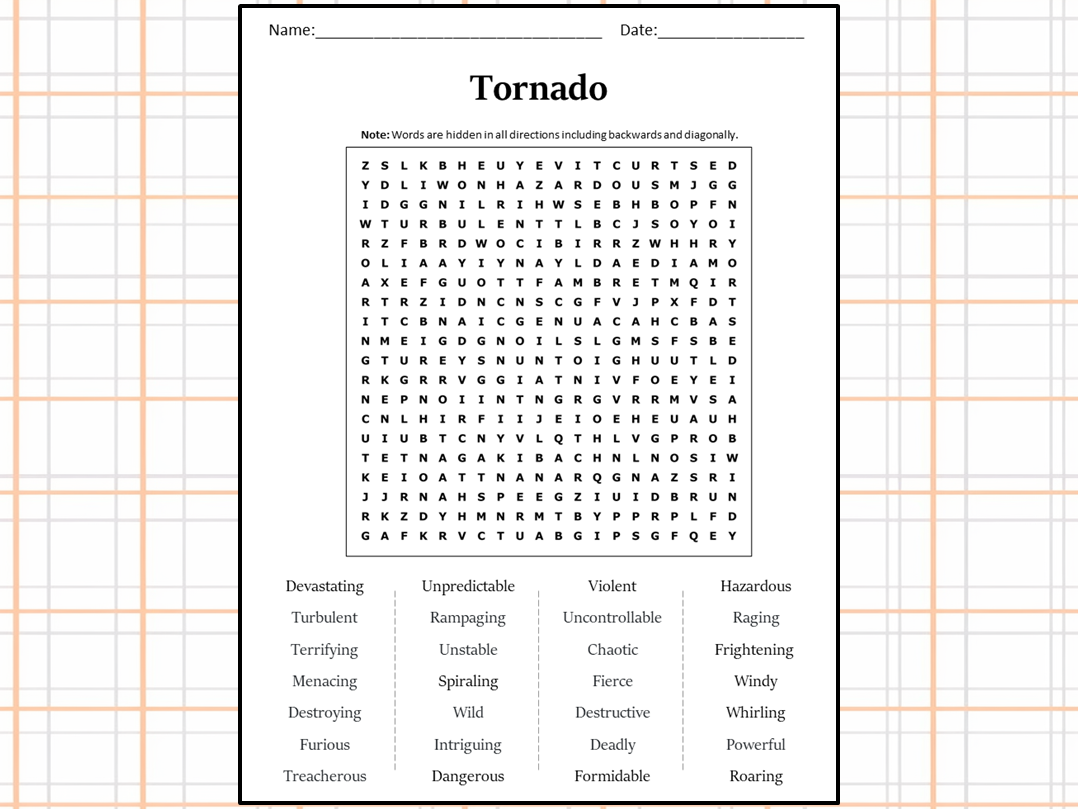 Tornado Word Search Puzzle Worksheet Activity Teaching Resources Tornado Word Search Puzzle Worksheet Activity Teaching Resources