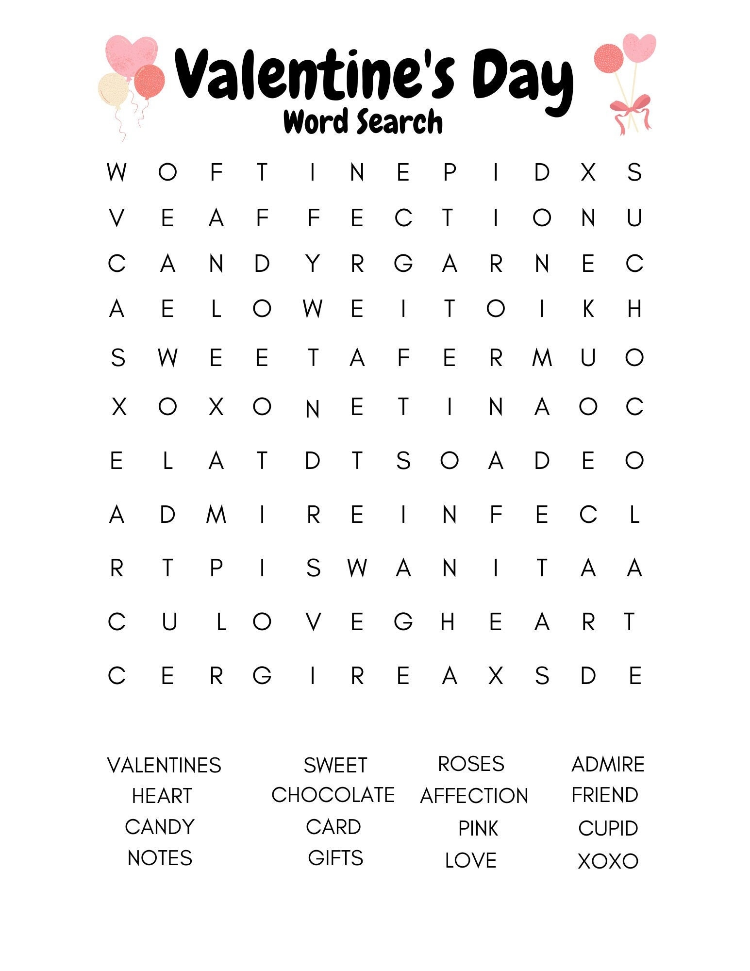 Valentines Word Searches Printable Valentines Word Searches Printable
