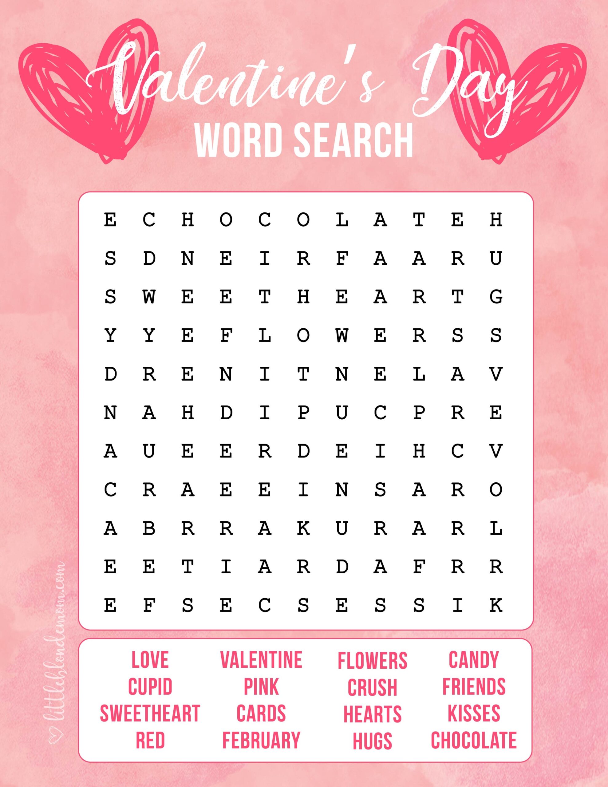 Valentine s Day Word Search Printable Little Blonde Mom Valentine s Day Word Search Printable Little Blonde Mom