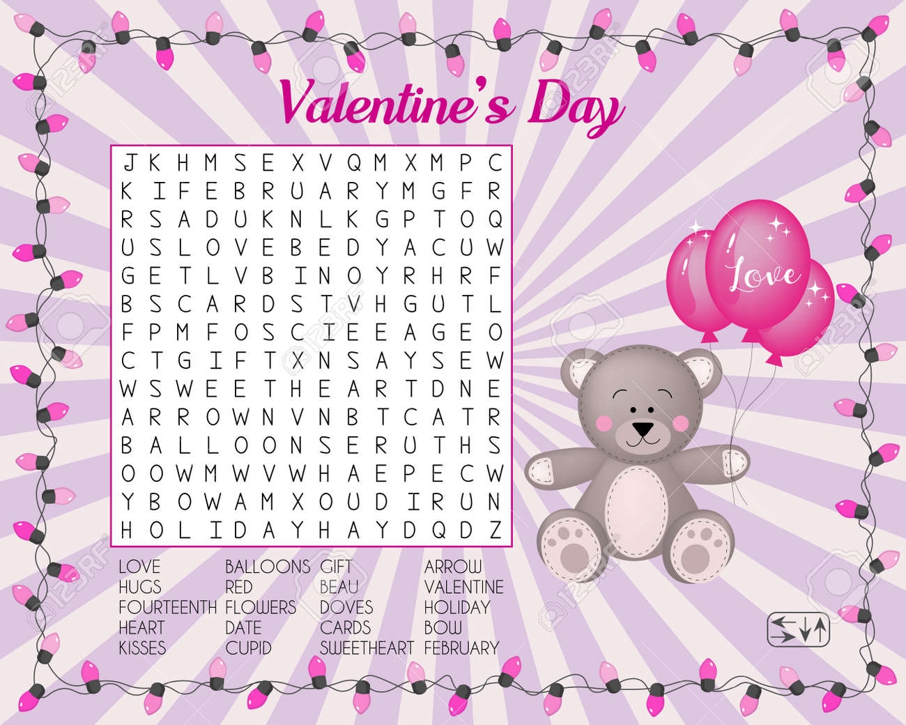Teddy Bear Word Search Printable