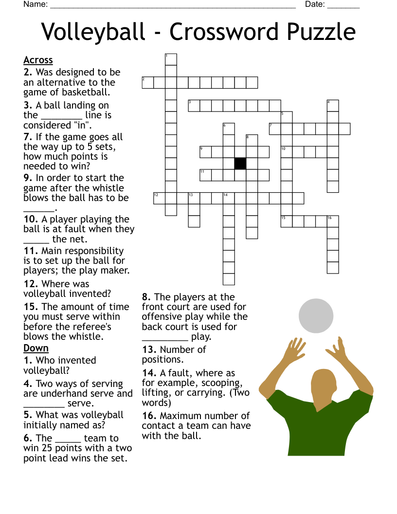 Volleyball Word Search Printable
