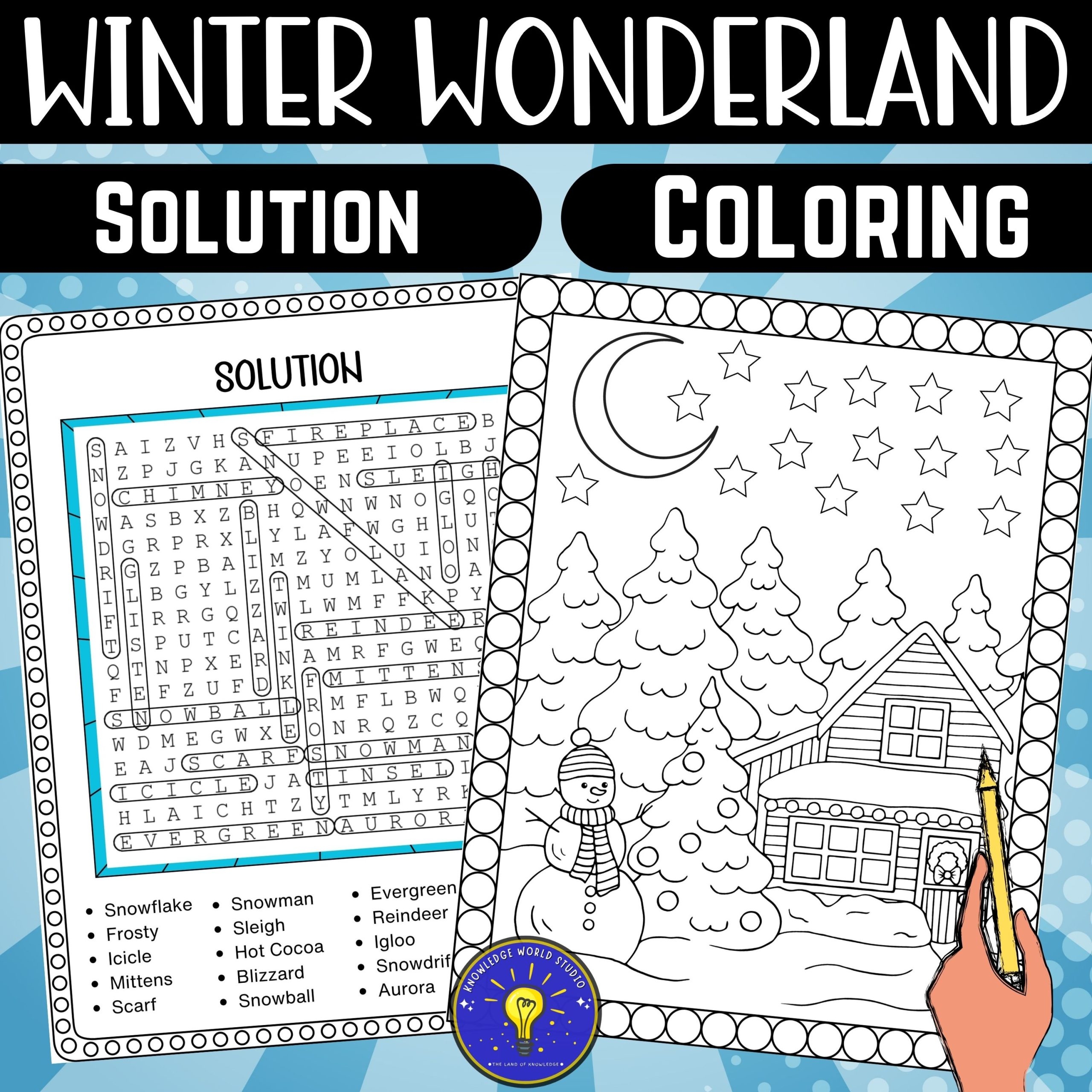 Winter Wonderland Word Search Free Printable