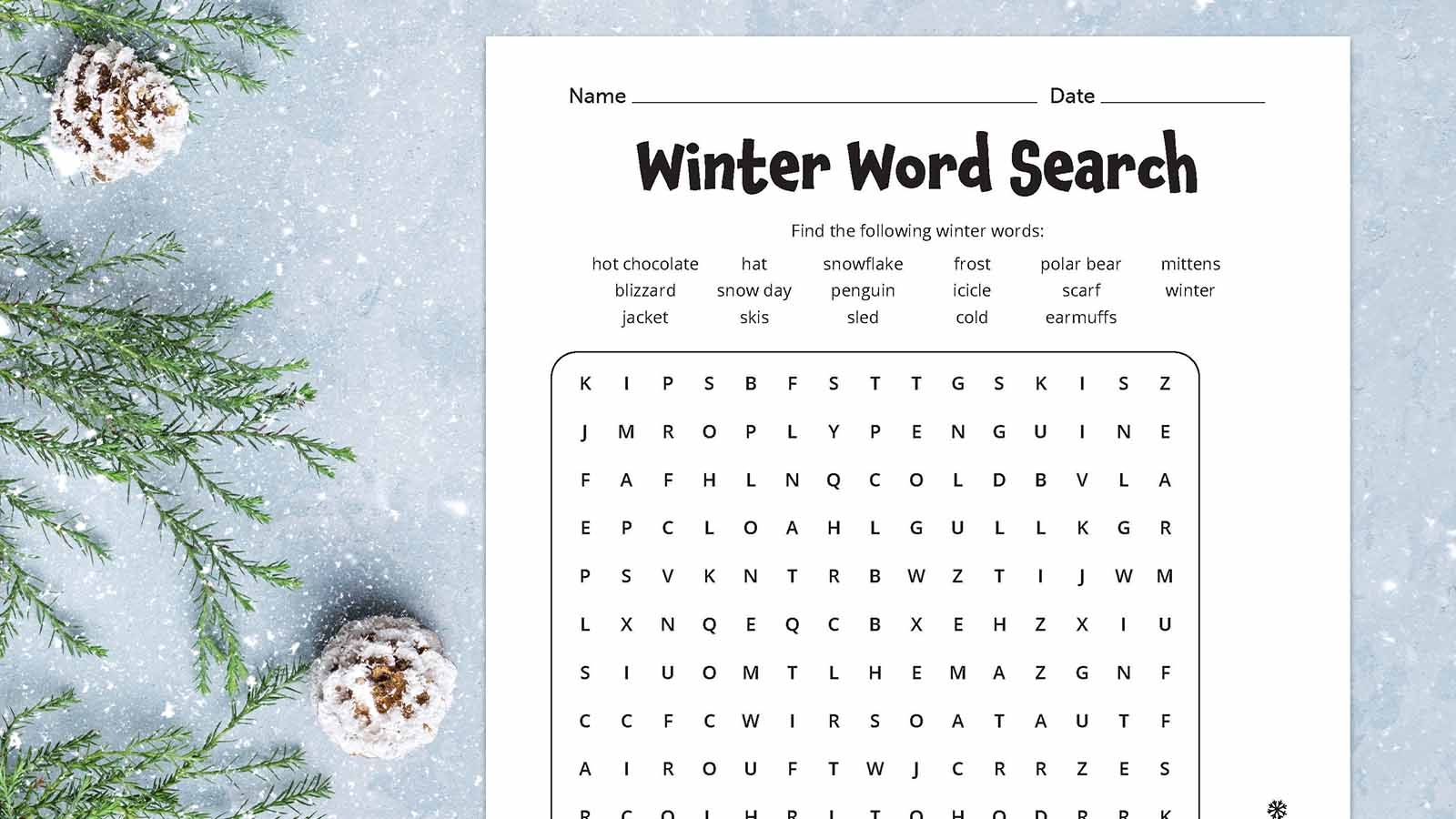 Winter Word Search Free Printable Worksheet Plus Answer Key Winter Word Search Free Printable Worksheet Plus Answer Key