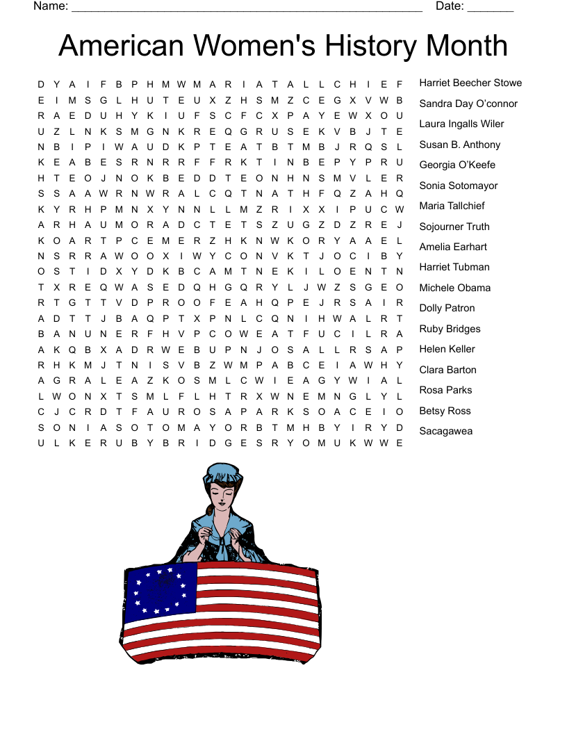Women In History Word Search WordMint Women In History Word Search WordMint