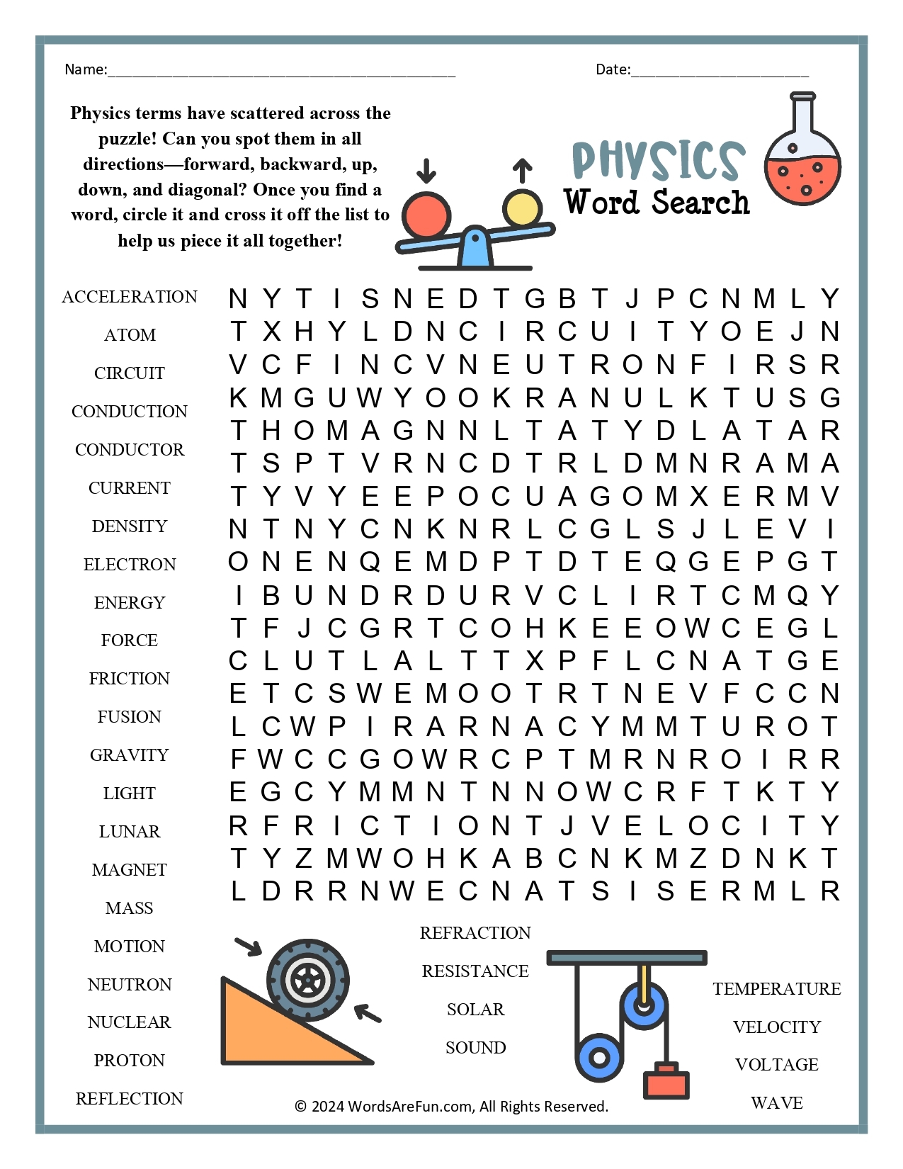 Word Of Physics Word Search Word Of Physics Word Search