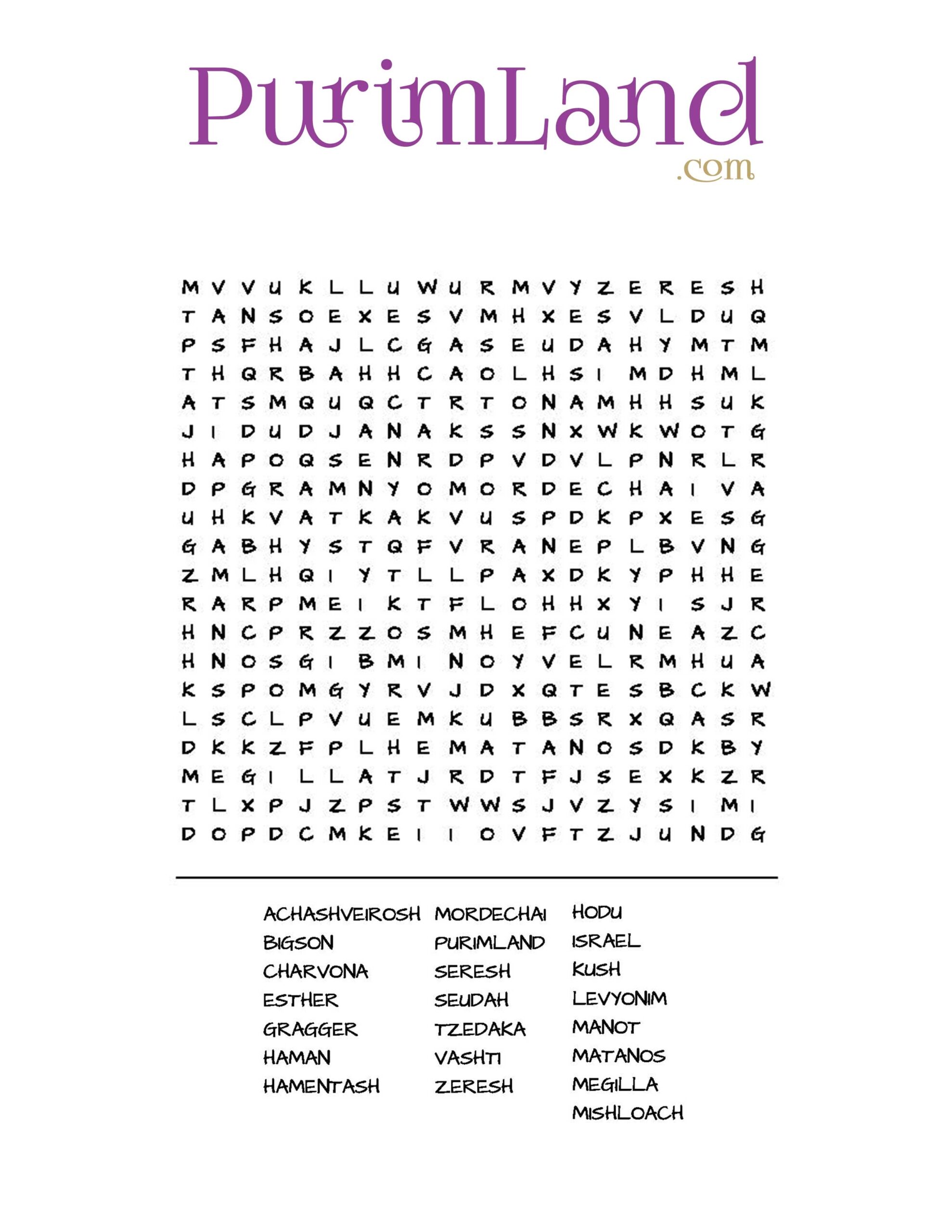 Word Search Archives PurimLand Word Search Archives PurimLand