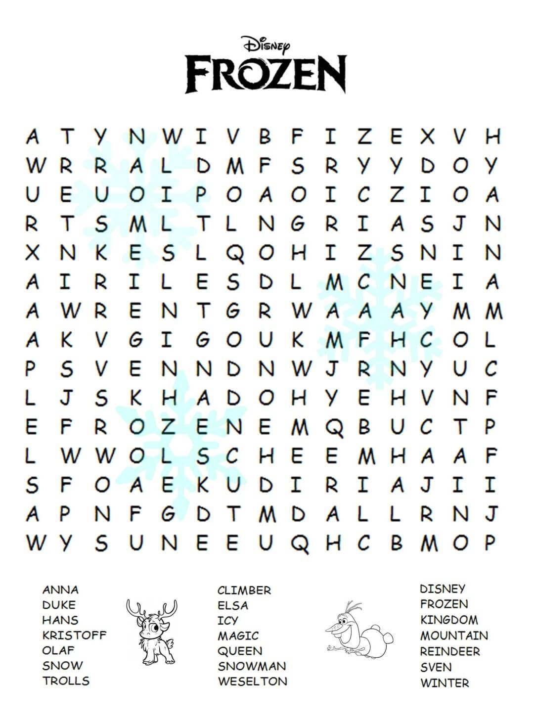 Printable Kid Word Search