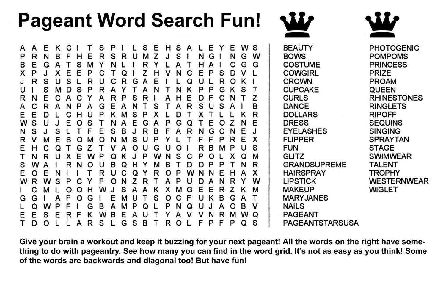 Free Word Search For Adults Printable