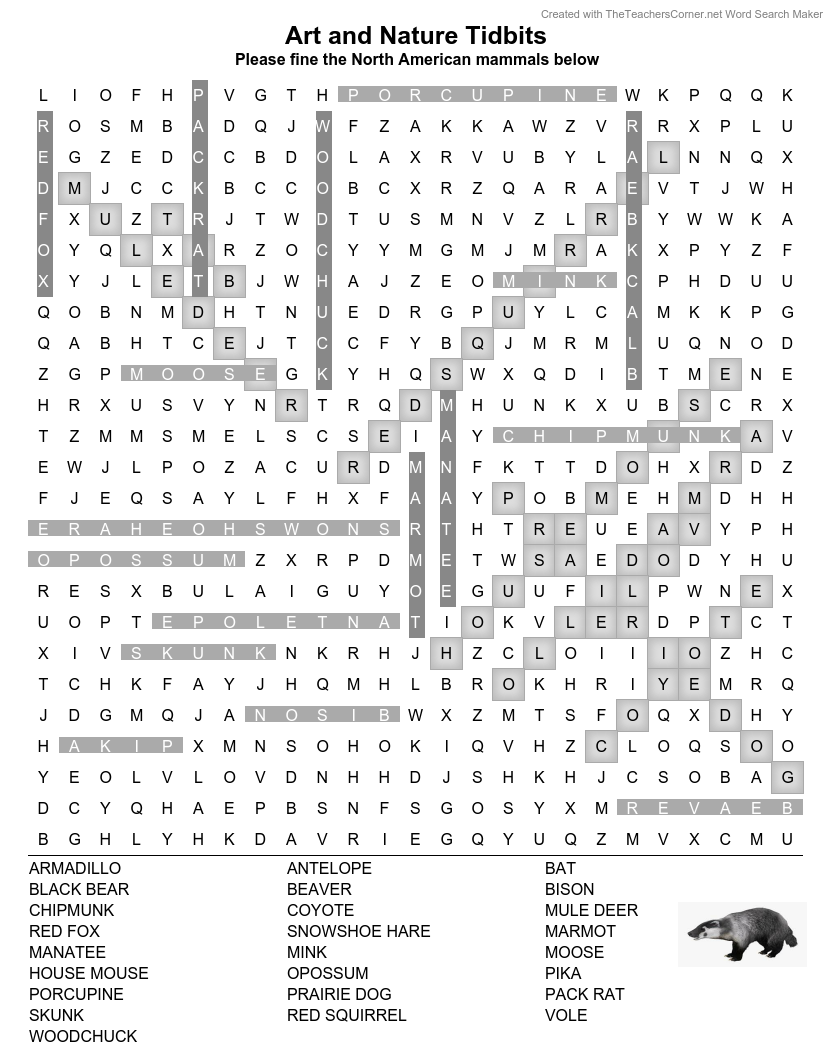 North America Word Search Printable North America Word Search Printable