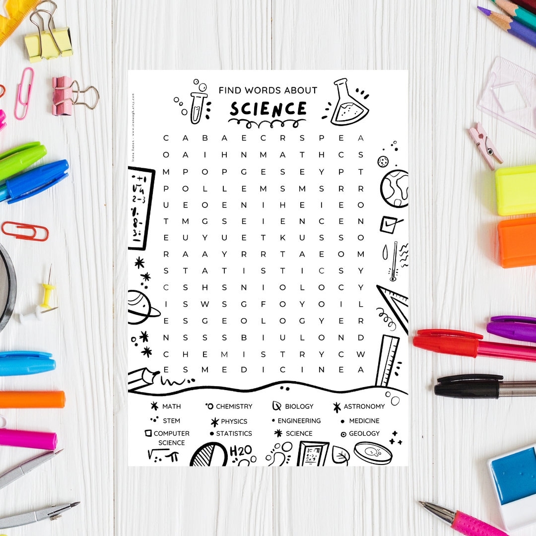 Science Word Searches Printable Science Word Searches Printable