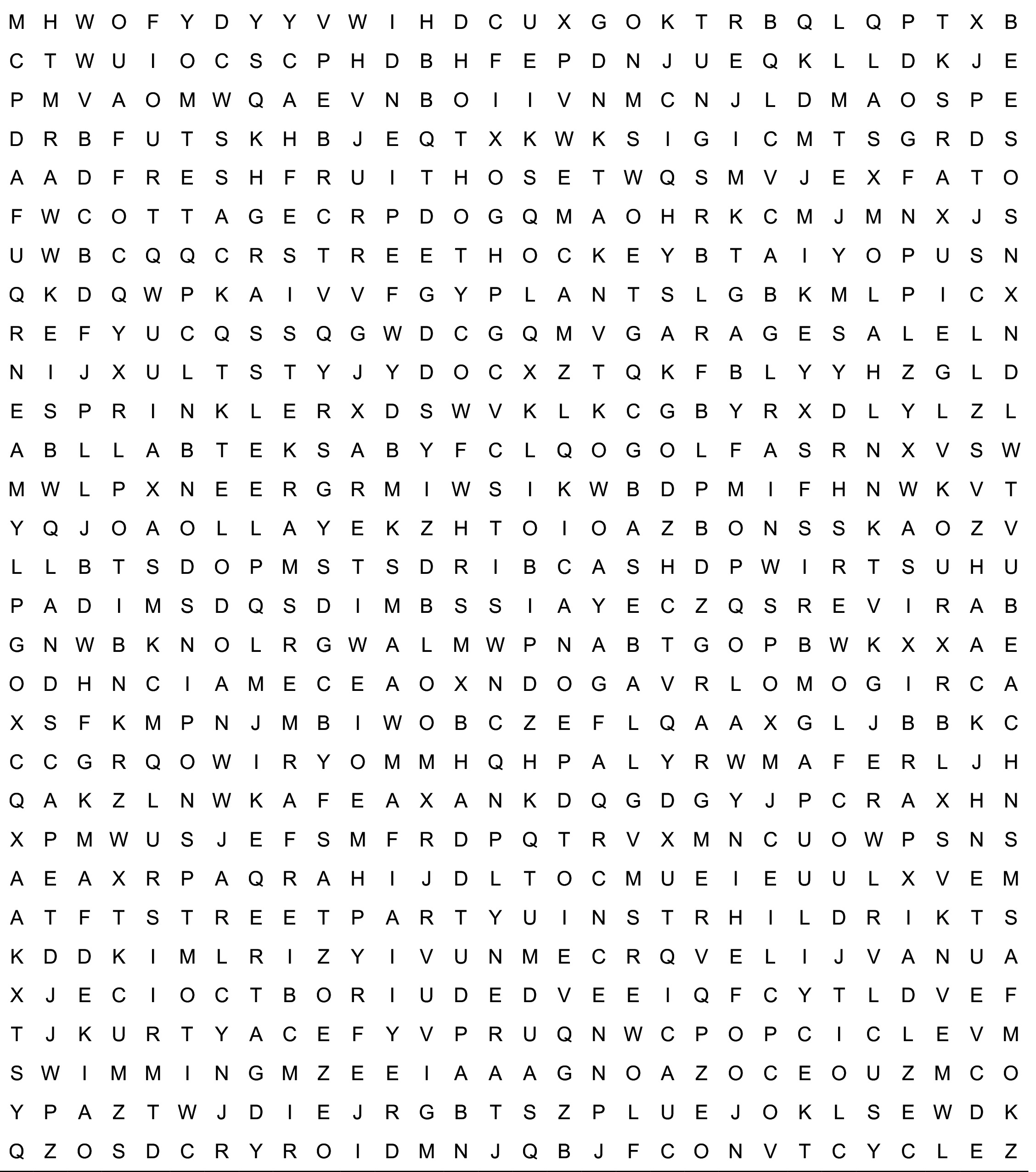 Word Search Summer T8N Word Search Summer T8N