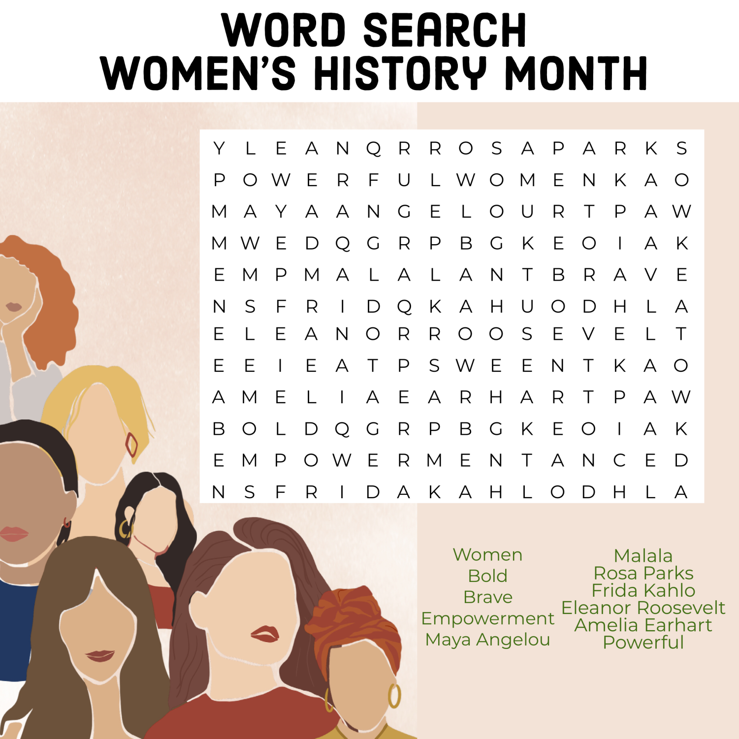Word Search Women s History Month WKUHerald Word Search Women s History Month WKUHerald