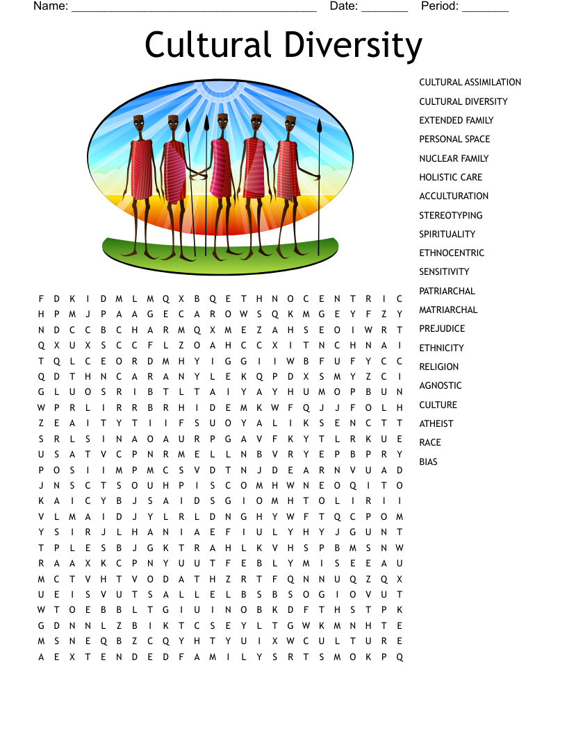 Cultural Diversity Word Search WordMint Cultural Diversity Word Search WordMint