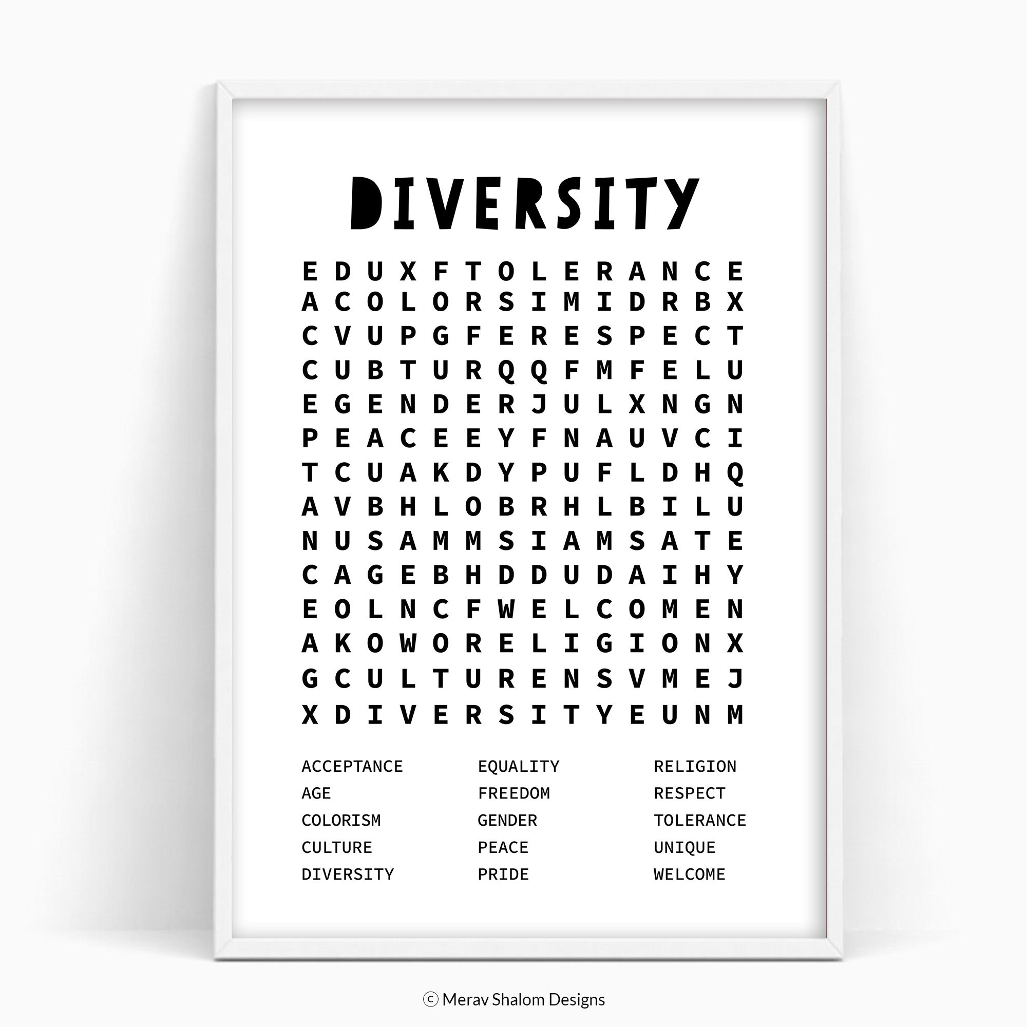Diversity Word Search Poster Positive Classroom Art Education Print Kids Poster Homeschool Prints INSTANT DOWNLOAD Etsy Diversity Word Search Poster Positive Classroom Art Education Print Kids Poster Homeschool Prints INSTANT DOWNLOAD Etsy