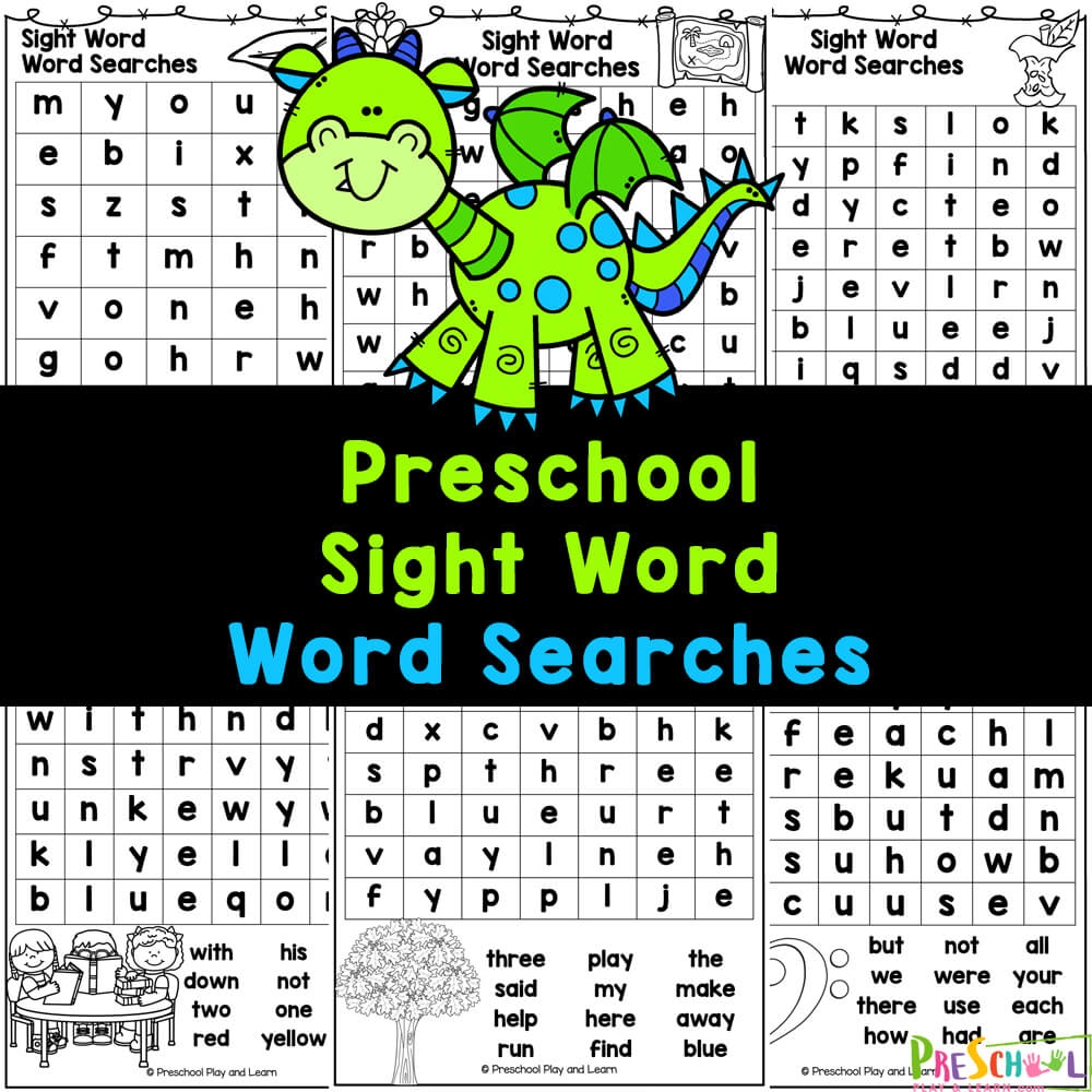 FREE Preschool Word Searches Fun Sight Word Worksheets FREE Preschool Word Searches Fun Sight Word Worksheets