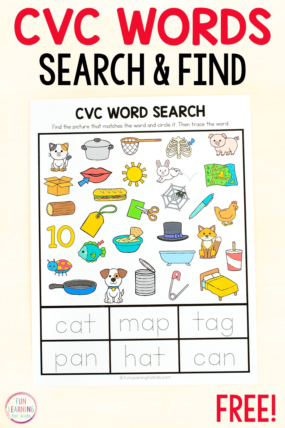 Word Search CVC Worksheets Free Printable Word Search CVC Worksheets Free Printable